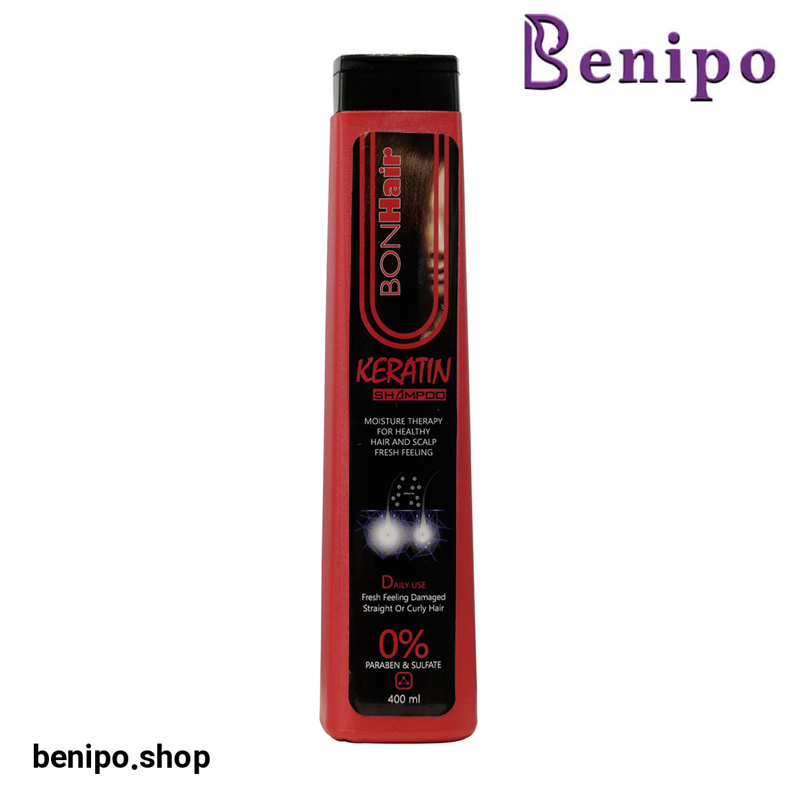 شامپو فری سولفات حاوی کراتین حجم 400 میلی لیتر