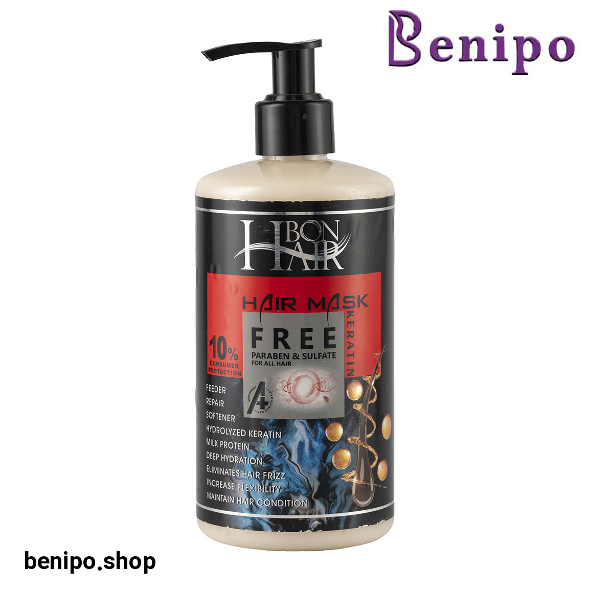 ماسک مو داخل حمام حاوی کراتین حجم 400 میلی لیتر