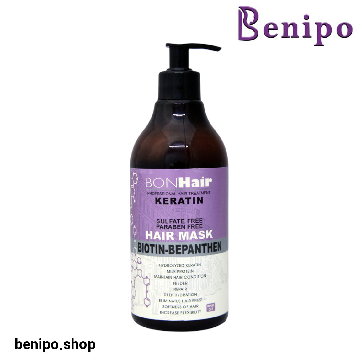 ماسک مو داخل حمام حاوی کراتین حجم 500 میلی لیتر