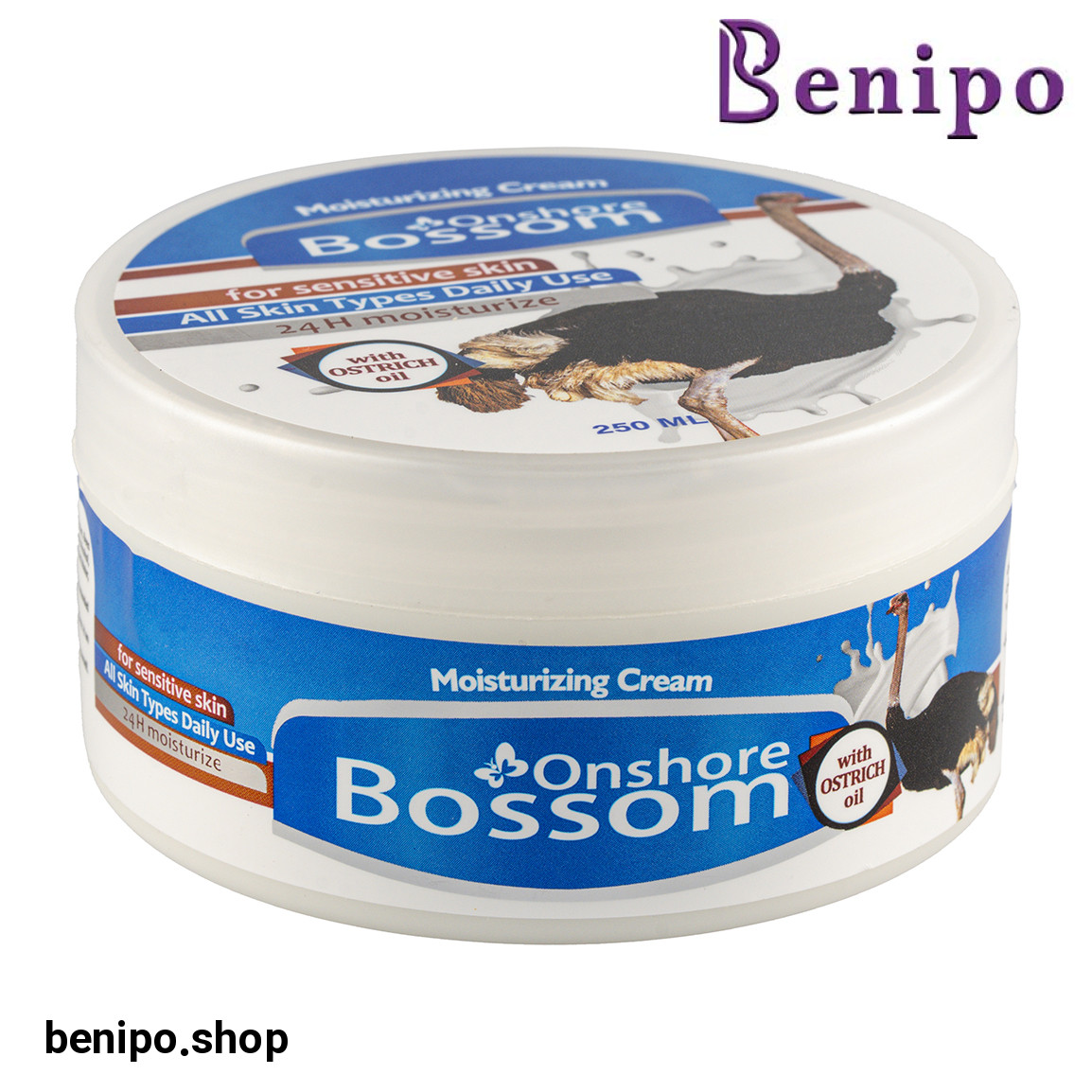 کرم آبرسان دست و صورت شتر مرغ حجم 250 میلی لیتر