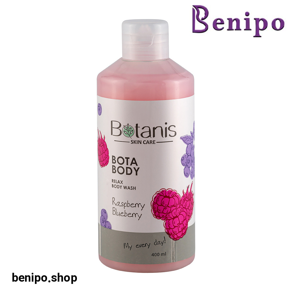 شامپو بدن حاوی عصاره بلوبری و تمشک حجم 400 میلی لیتر