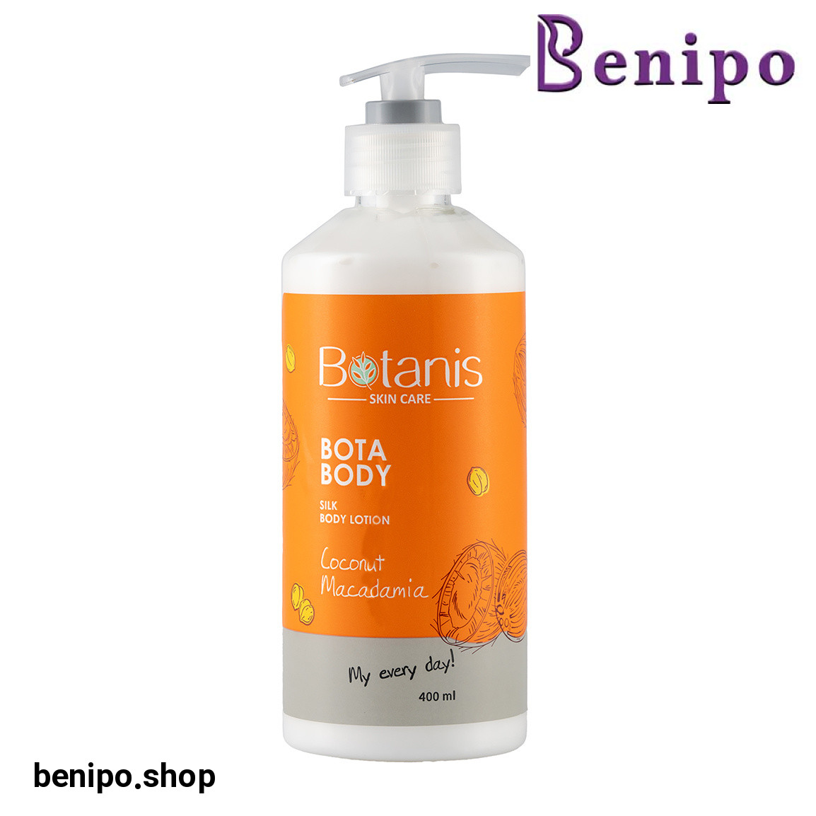 لوسیون بدن حاوی روغن نارگیل و ماکادمیا 400 میل