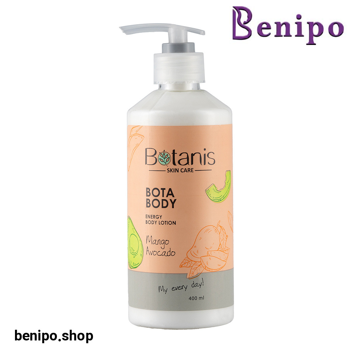 لوسیون بدن حاوی عصاره  انبه و  روغن آووکادو 400 میل