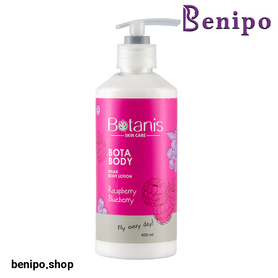 لوسیون بدن حاوی عصاره بلوبری و تمشک 400 میل