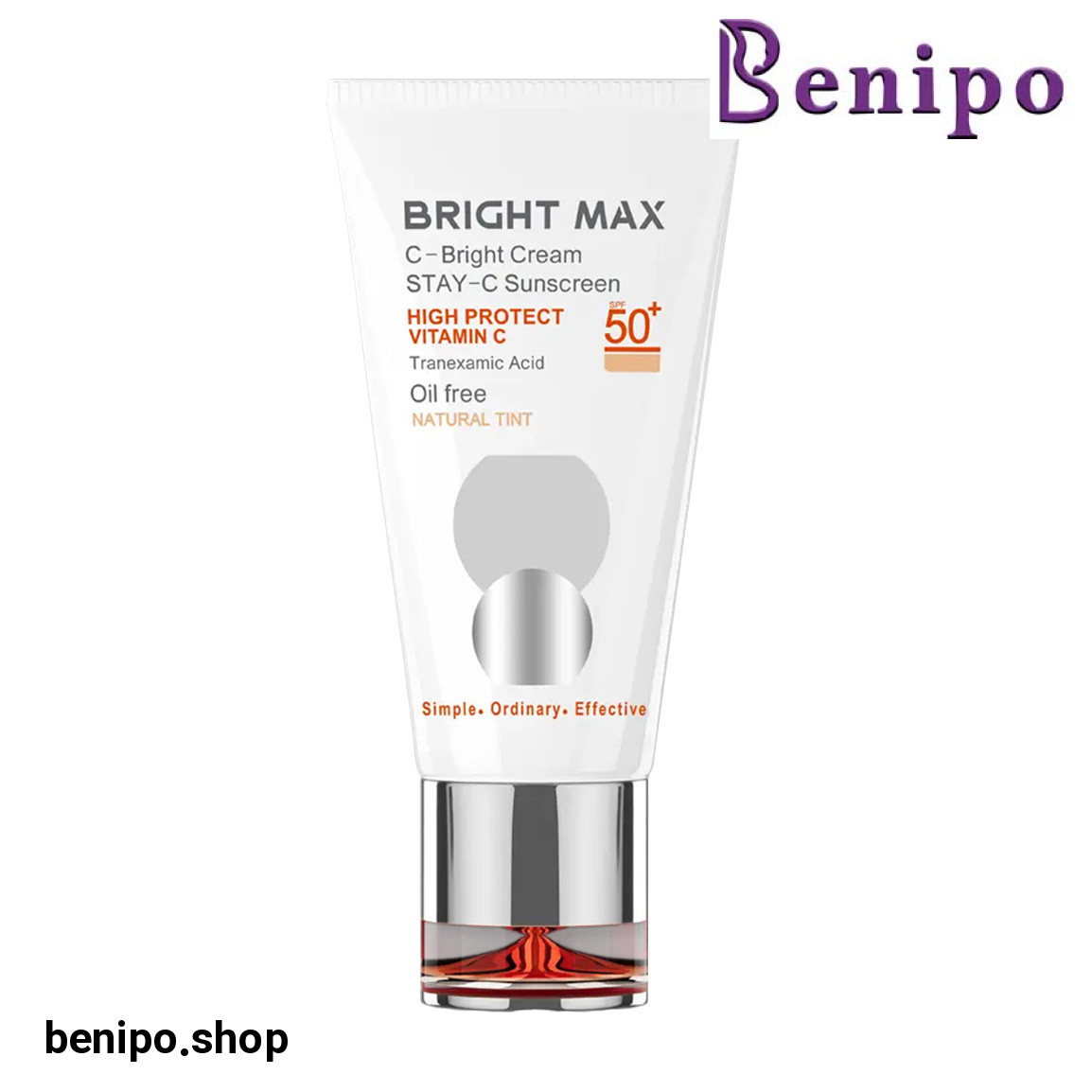 ضد آفتاب ویتامین سی دارای spf50 با رنگ طبیعی حجم 50 میل