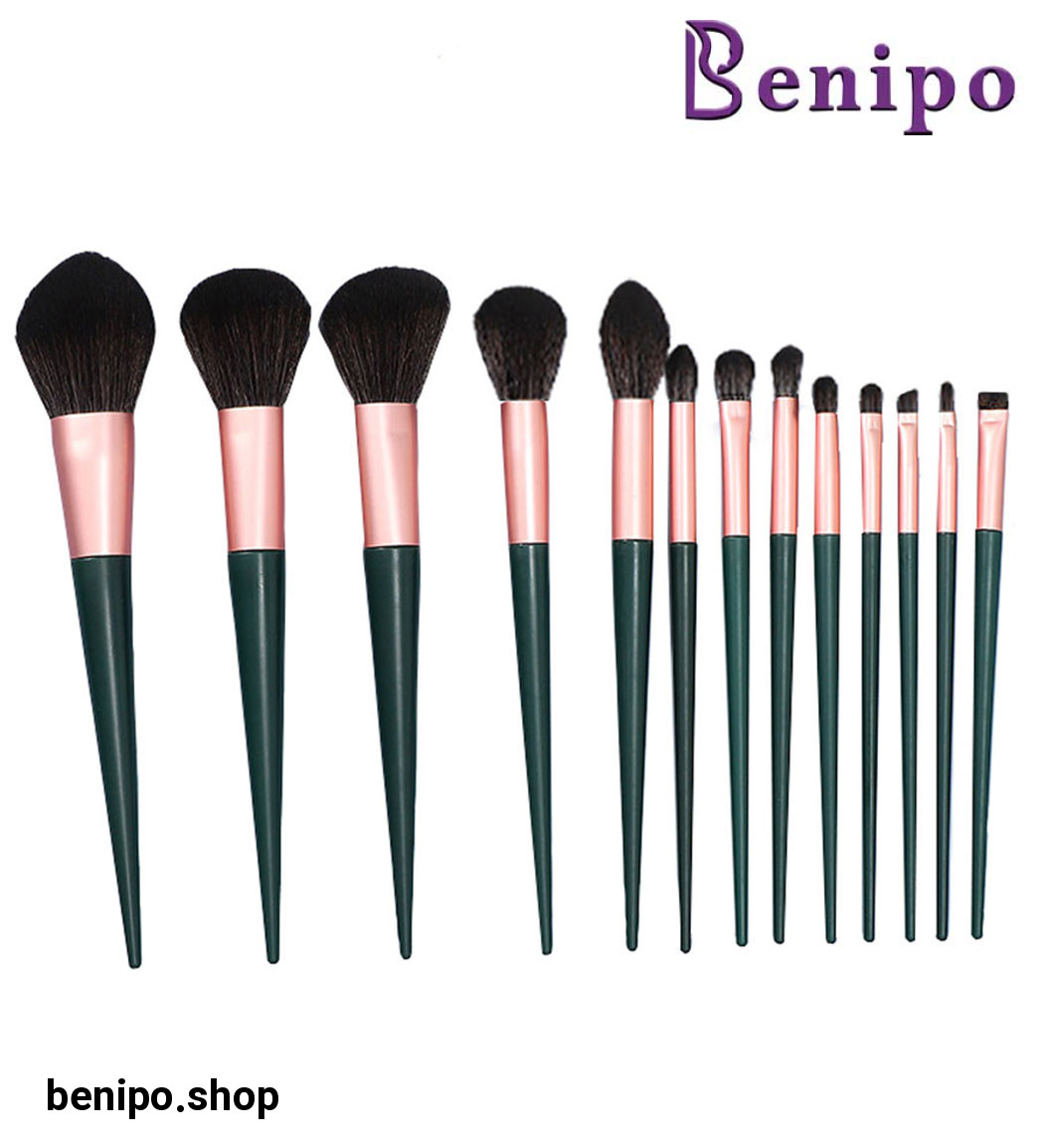 ست برس آرایشی مدل G2 رنگ سبز تیره 13 عددی