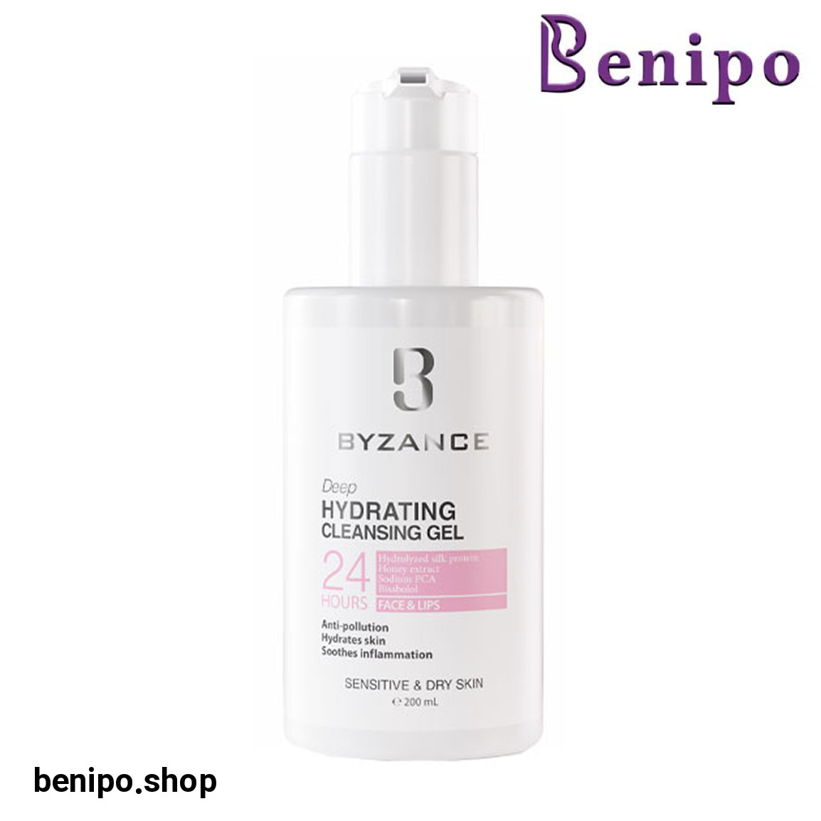 ژل شستشوی صورت مدل 24H مناسب پوست خشک و حساس حجم 200 میلی لیتر