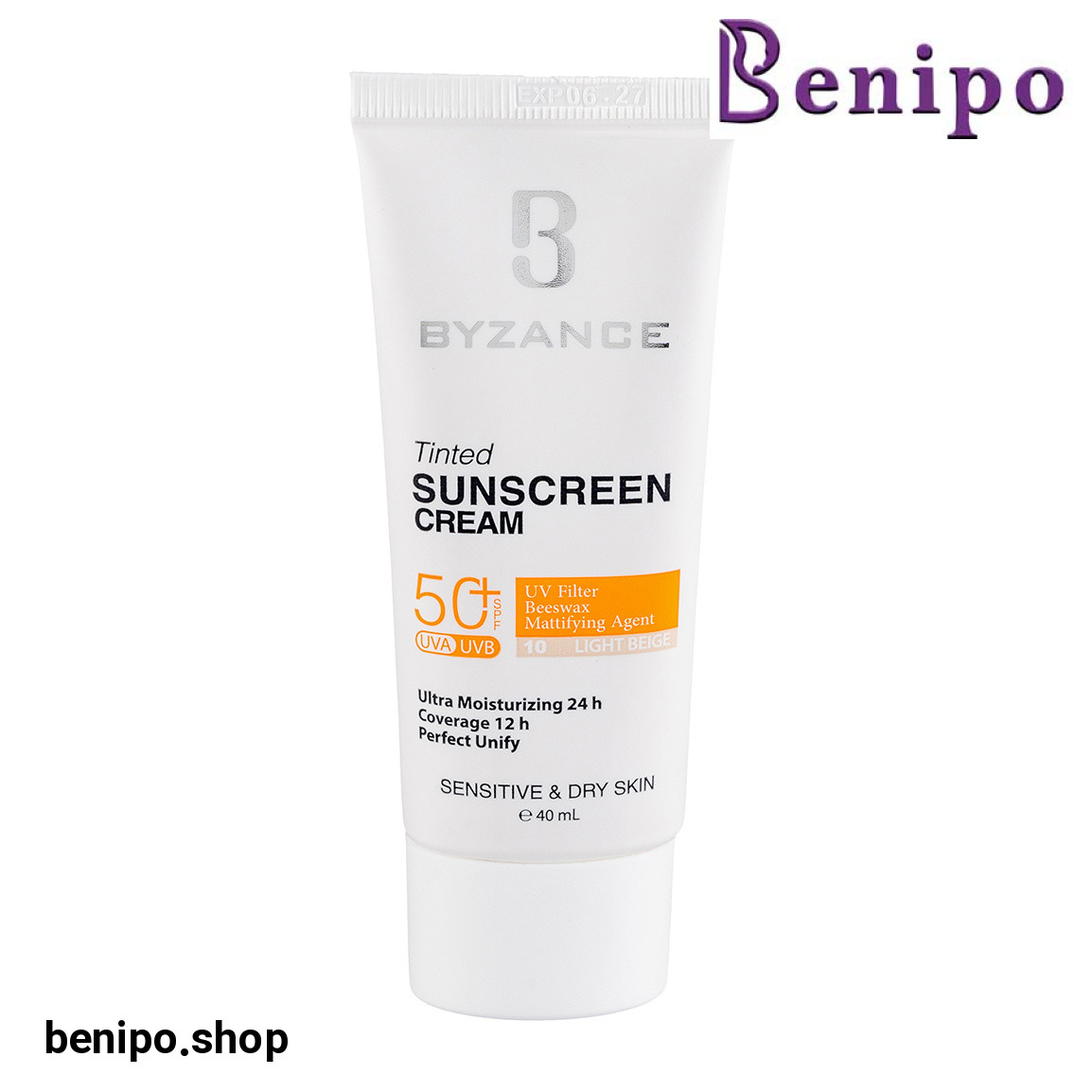 کرم ضد آفتاب رنگی با SPF50 مناسب پوست های حساس و خشک حجم 40 میلی لیتر