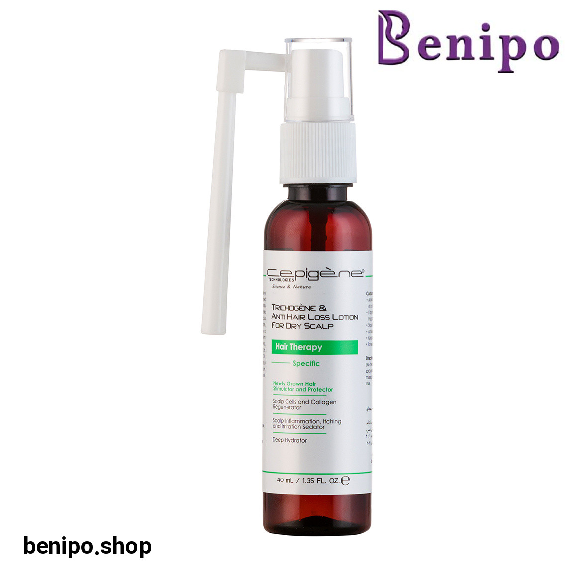 محلول ضد ریزش مو مناسب پوست سر خشک حجم 40 میلی لیتر