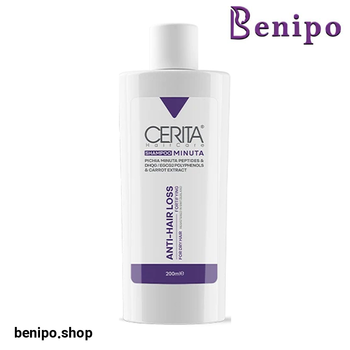 شامپو ضد ریزش و حجم دهنده مو مدل Minuta مناسب مو خشک حجم 200میلی لیتر