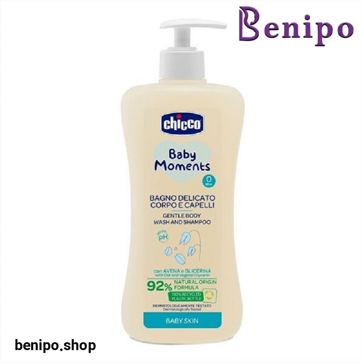 شامپو سر و بدن کودک حاوی عصاره جو دو سر و گلیسیرین حجم 500 میلی لیتر