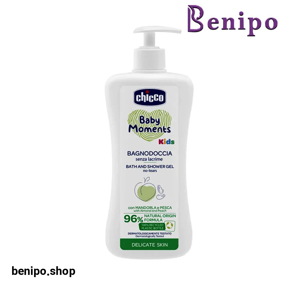 شامپو بدن کودک حاوی عصاره بادام و هلو حجم 500  میلی لیتر