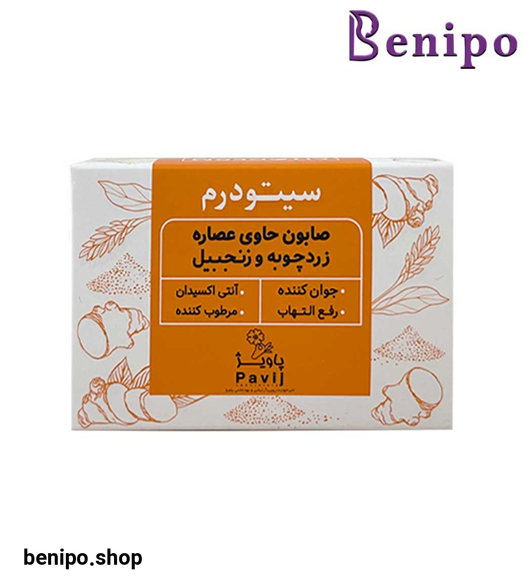صابون حاوی عصاره زرد چوبه و زنجبیل حجم 100 گرم