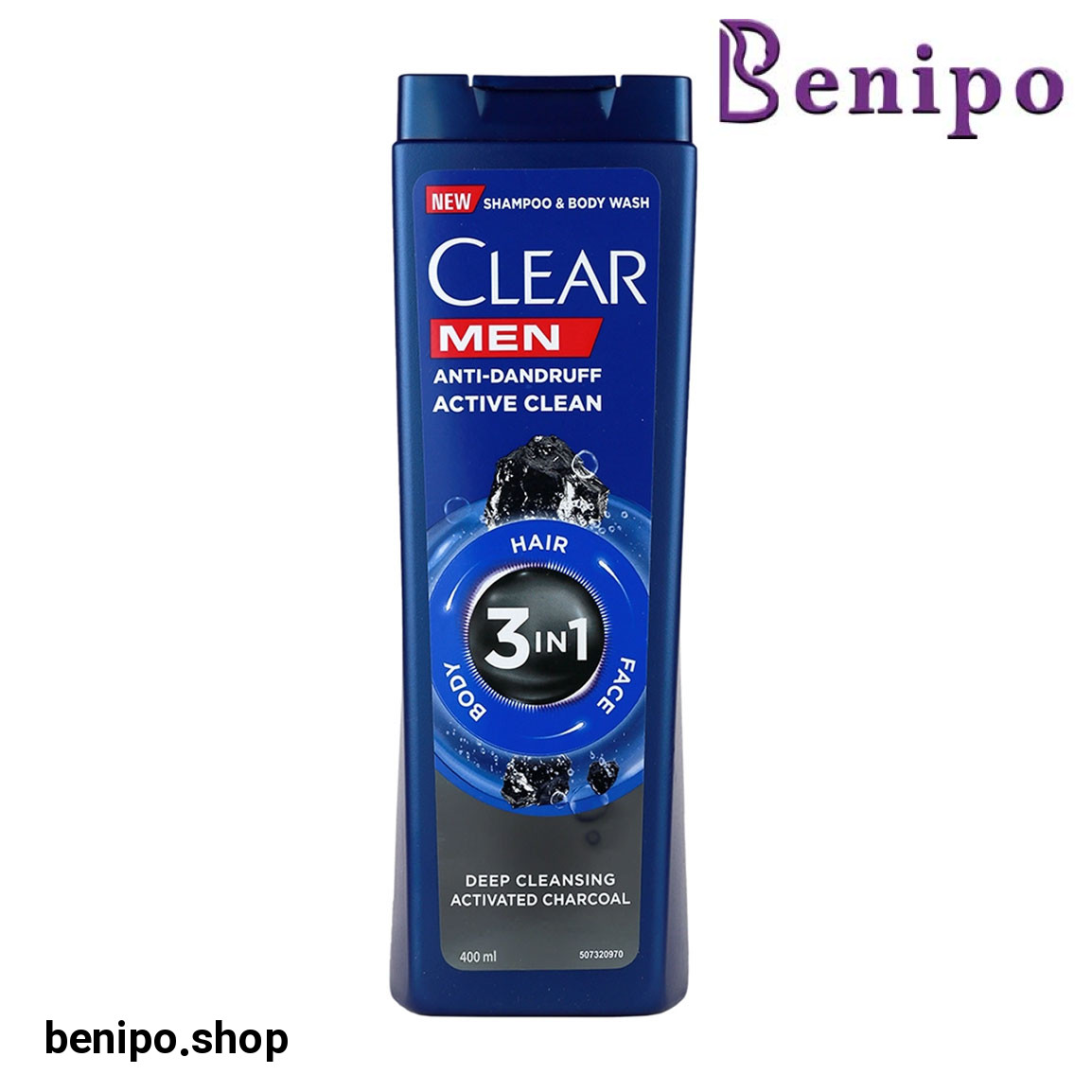 شامپو ضد شوره آقایان حاوی زغال فعال با عملکرد سه گانه حجم 400 میلی لیتر