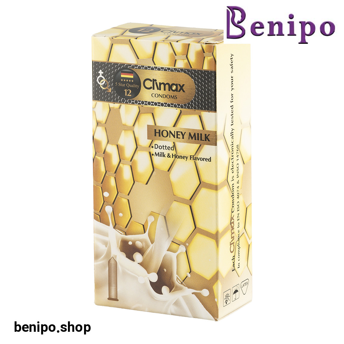 کاندوم مدل HONEY MILK بسته 12 عددی