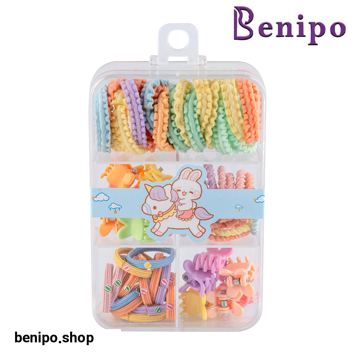 کش مو رنگی مدل خرگوش بسته 5 عددی جعبه دار