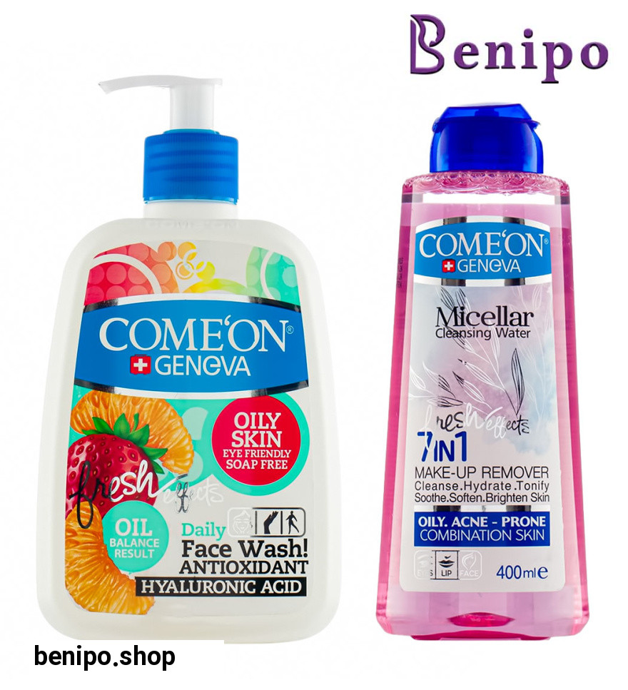 پک ژل شستشوی صورت پوست چرب 500میل و محلول میسلار  پوست های چرب و مستعد آکنه 400میل