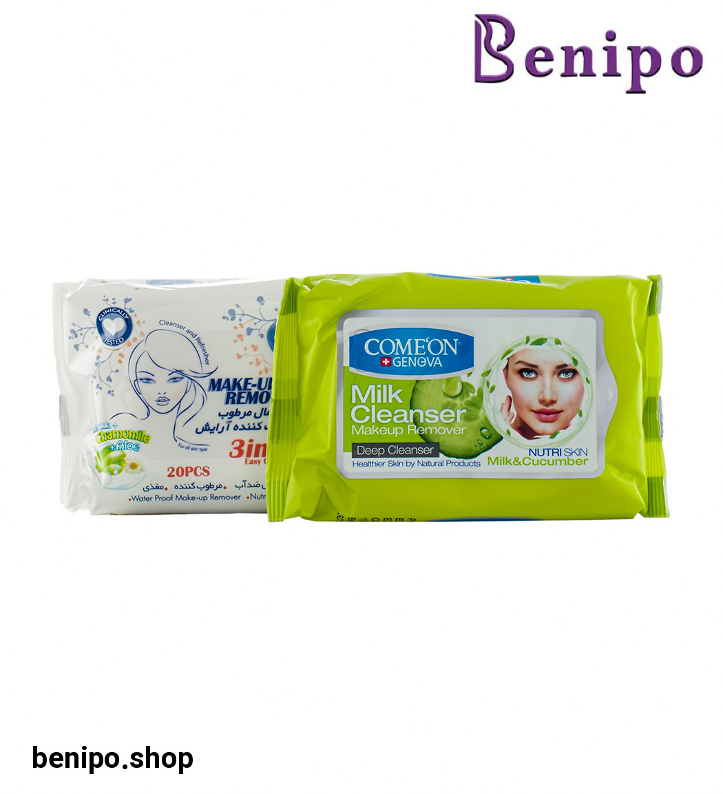 پک دستمال مرطوب لیمو و خیار دافی به همراه دستمال مرطوب و شیر پاک کن