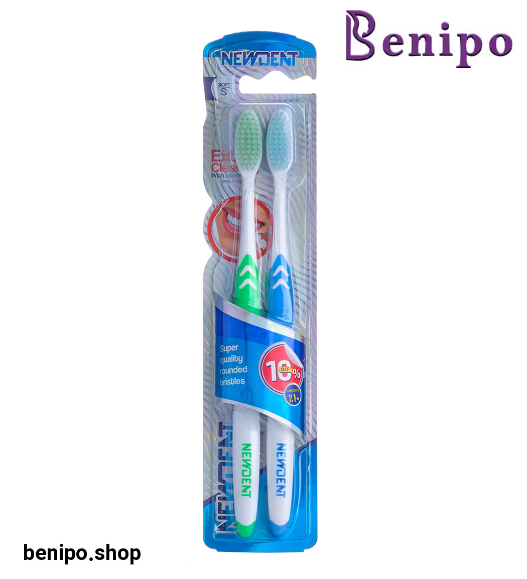 مسواک Newdent برس نرم بسته 2 عددی