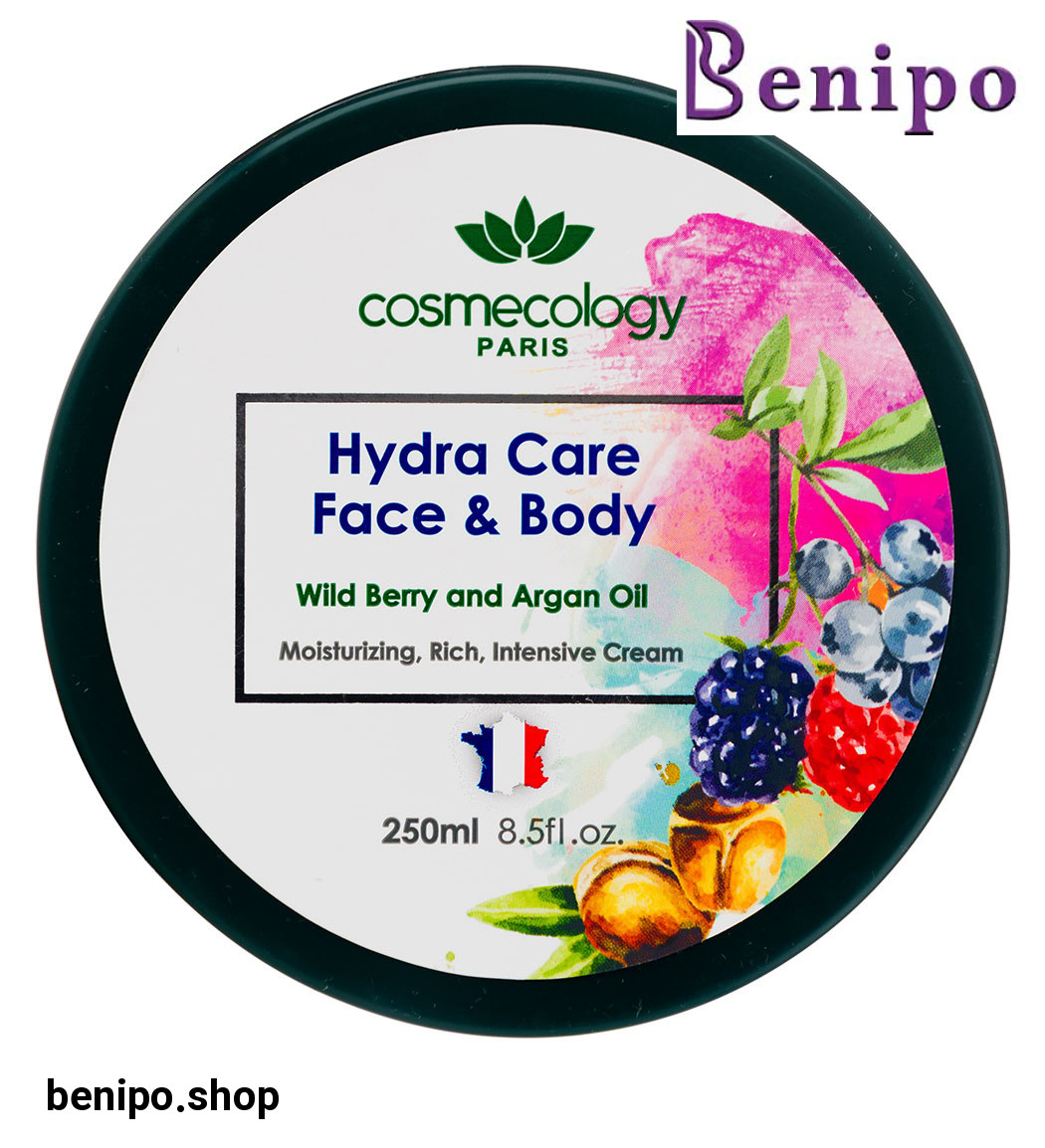 کرم مرطوب کننده صورت و بدن حاوی روغن آرگان و عصاره تمشک 250میل