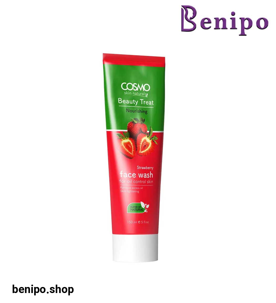 ژل شستشو صورت و کنترل کننده چربی پوست حاوی عصاره توت فرنگی حجم 150 میل