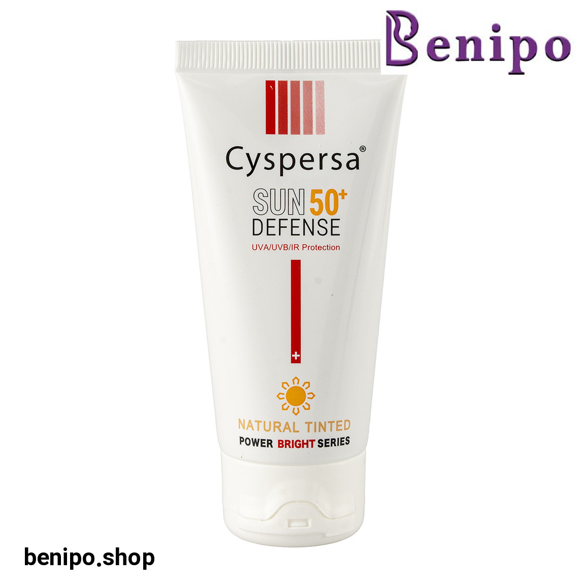 کرم ضد آفتاب رنگی روشن کننده دارای spf50 و رنگ طبیعی حجم 50 میل