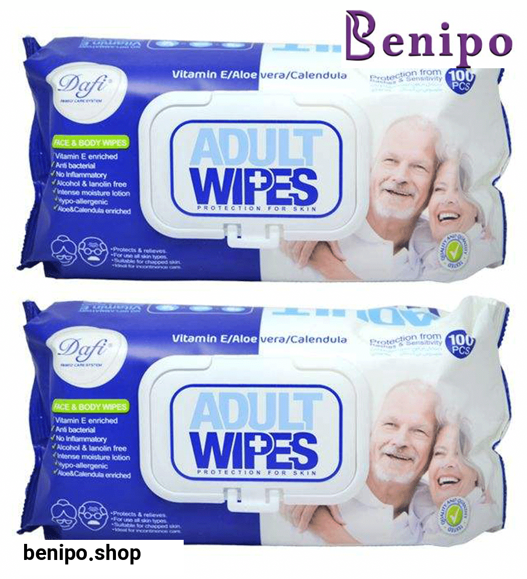 دستمال مرطوب مدل Adult Wipes پک 2 عددی