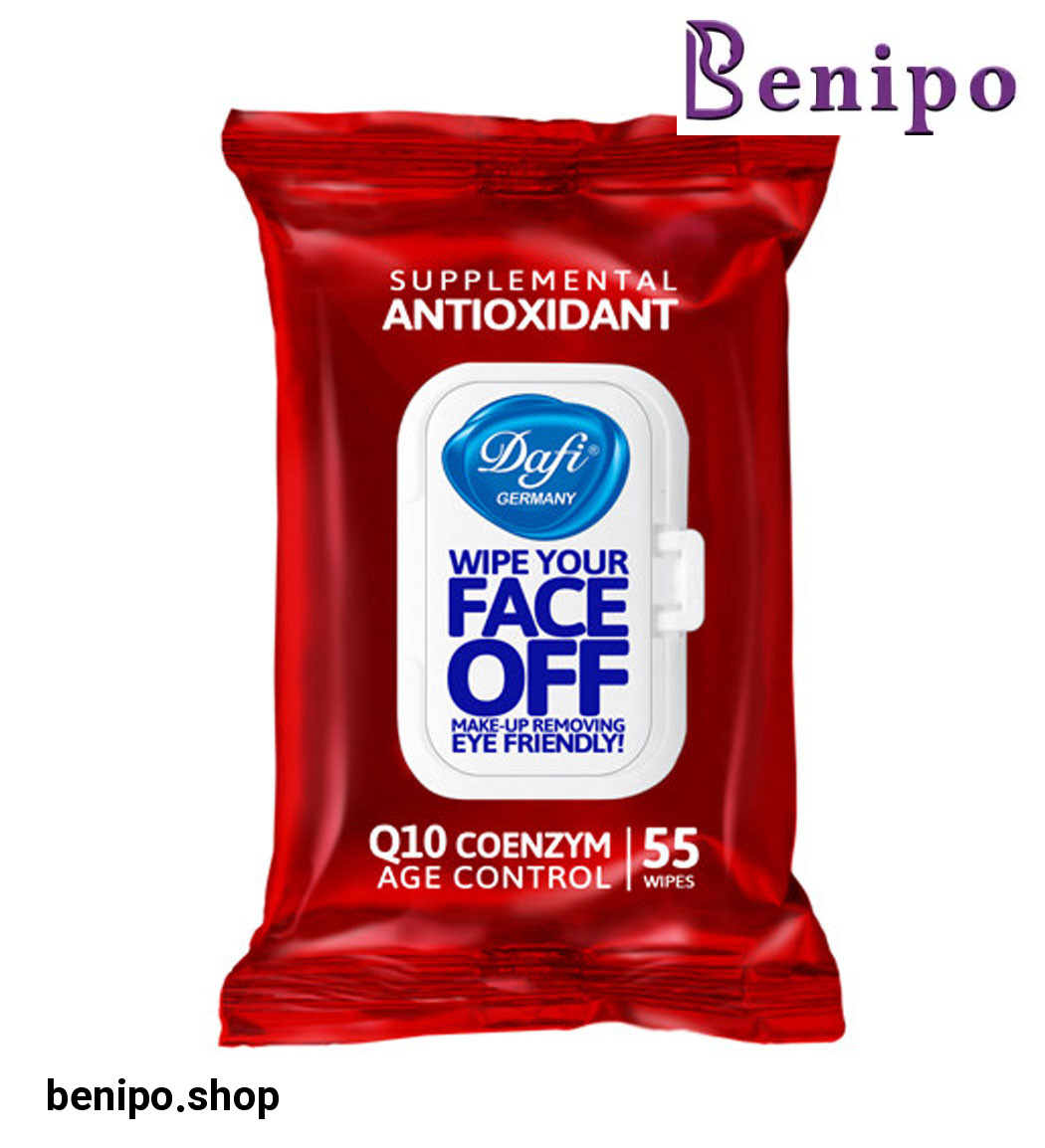 دستمال مرطوب پاک کننده آرایش مدل آنتی اکسیدان بسته 55 عددی