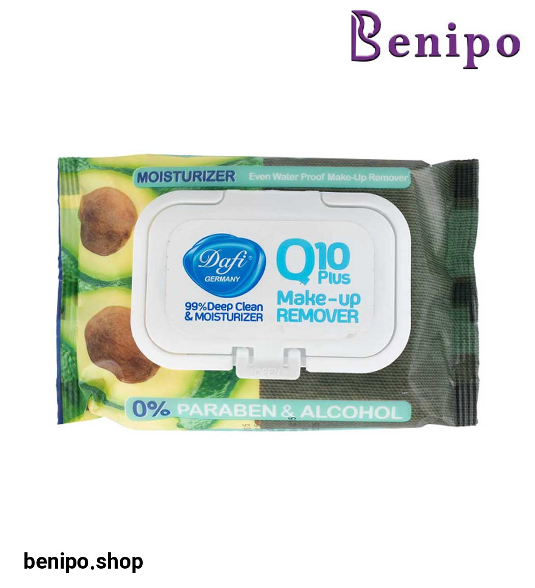 دستمال مرطوب پاک کننده آرایش حاوی Q10 و عصاره آووکادو 50 عددی