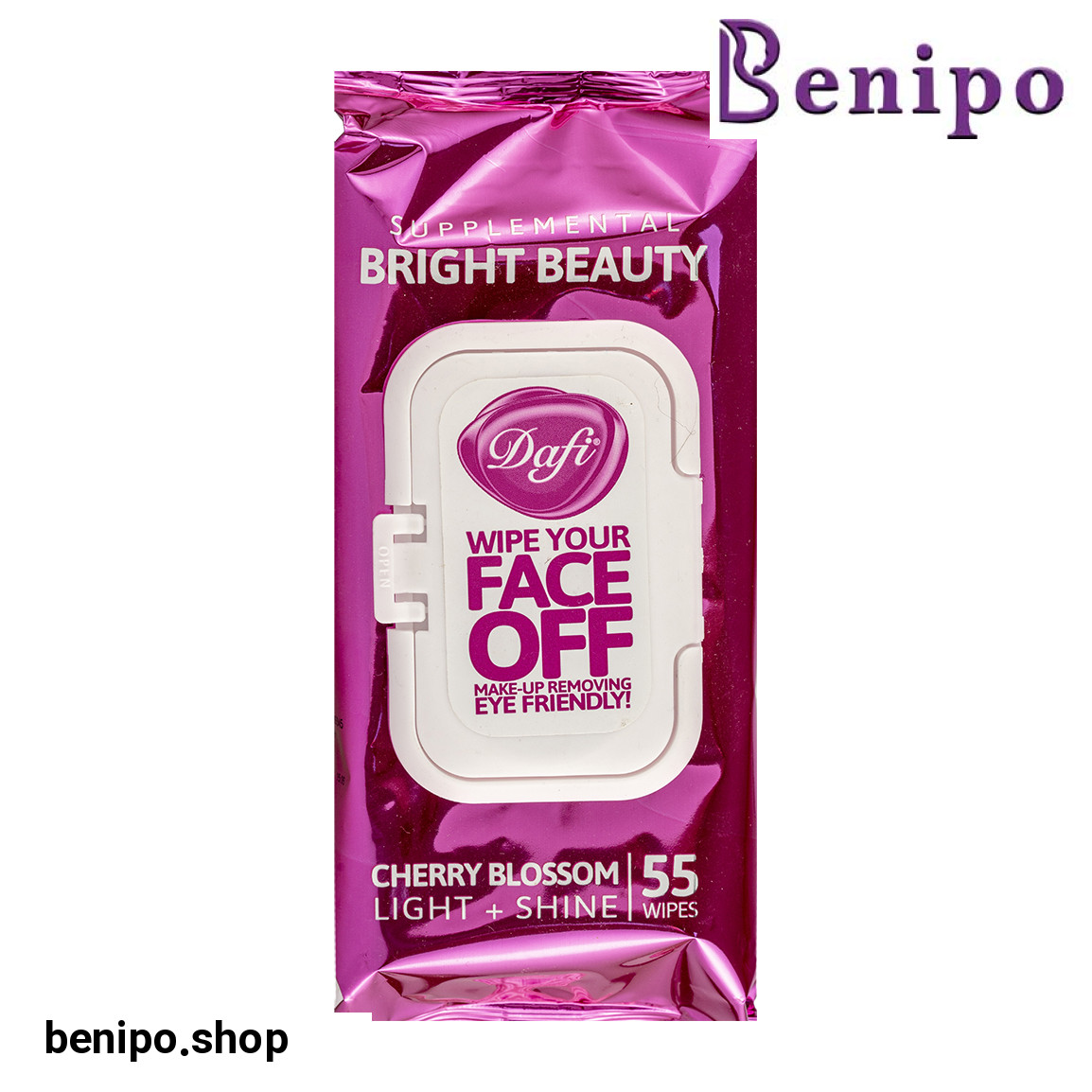 دستمال مرطوب پاک کننده آرایش حاوی شکوفه گیلاس ژاپنی بسته 55 عددی