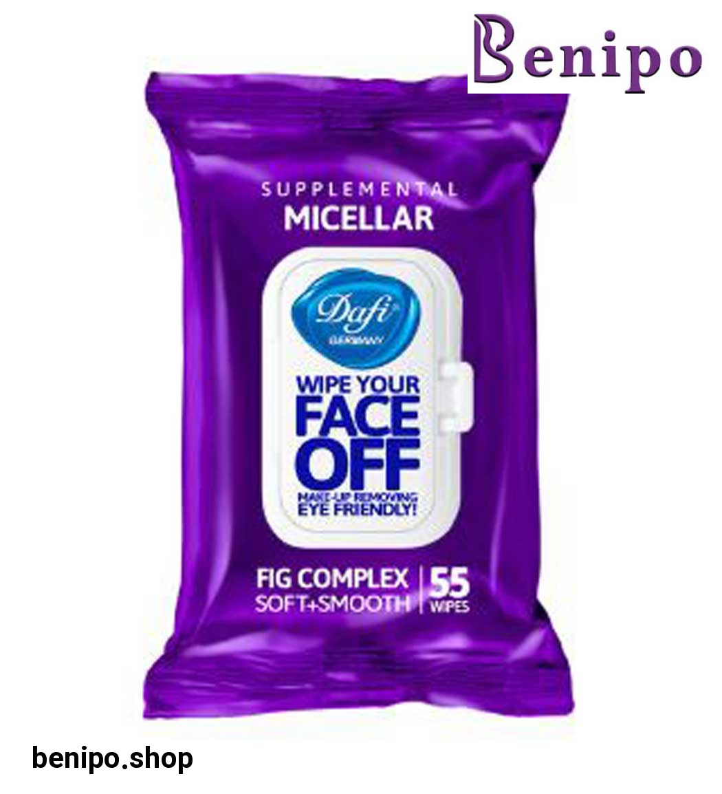 دستمال مرطوب پاک کننده آرایش مدل میسلار بسته 55 عددی