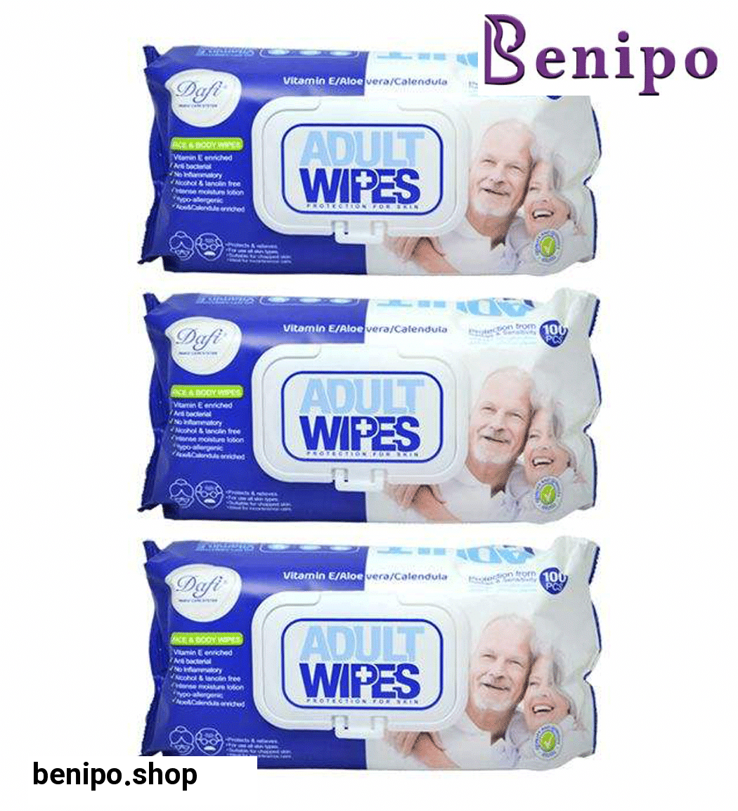 دستمال مرطوب مدل Adult Wipes  بسته 3 عددی