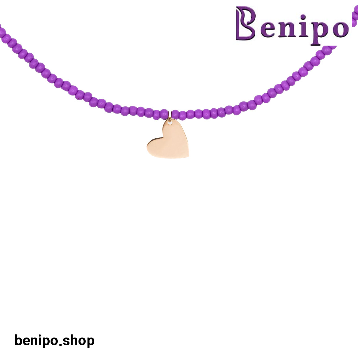 گردنبند طلا مهره ای مدل قلب