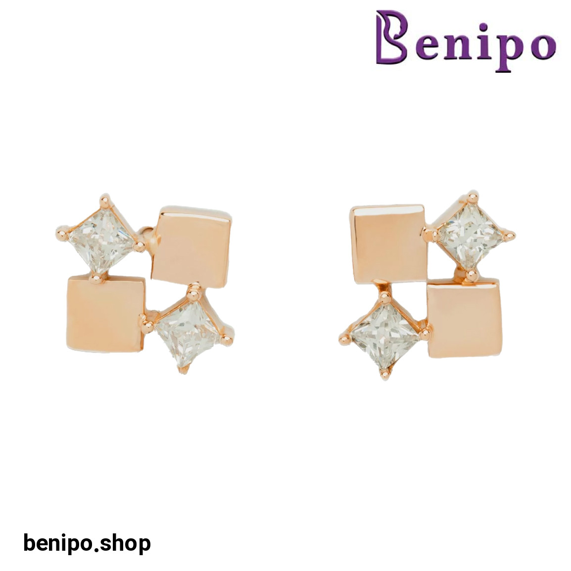 گوشواره طلا مدل چارسو