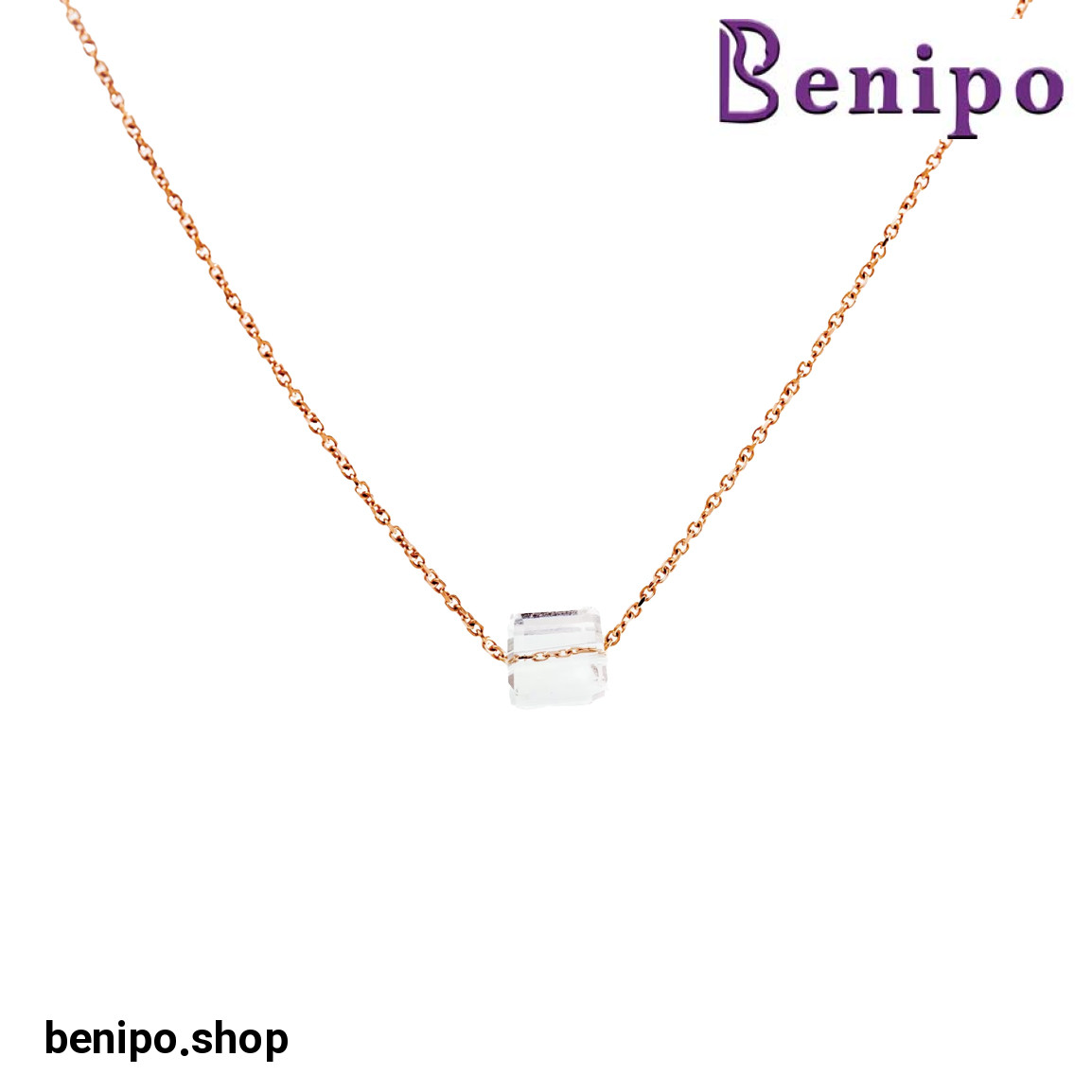 گردنبند طلا مدل کریستال مکعبی