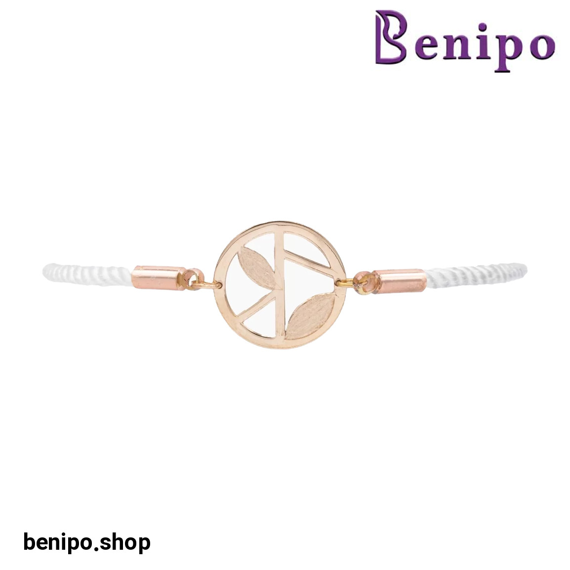 دستبند طلا دایره برگ 0.76 گرم