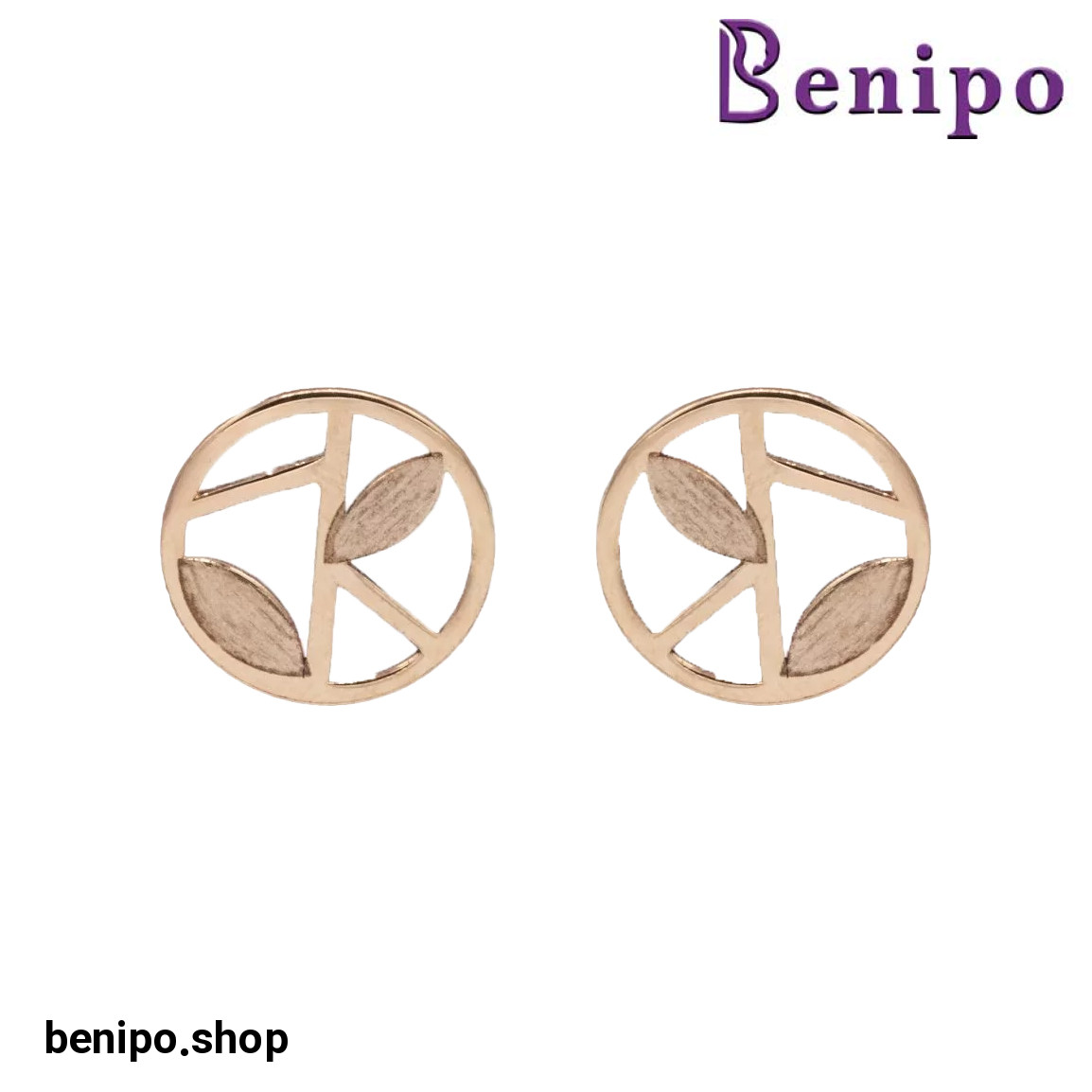 گوشواره طلا مدل دایره برگ