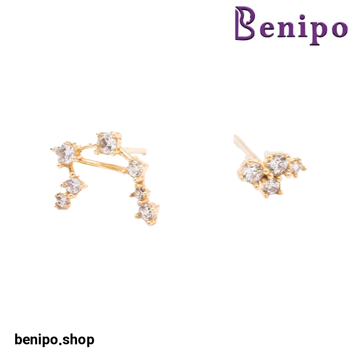 گوشواره طلا مدل صورت فلکی مهر