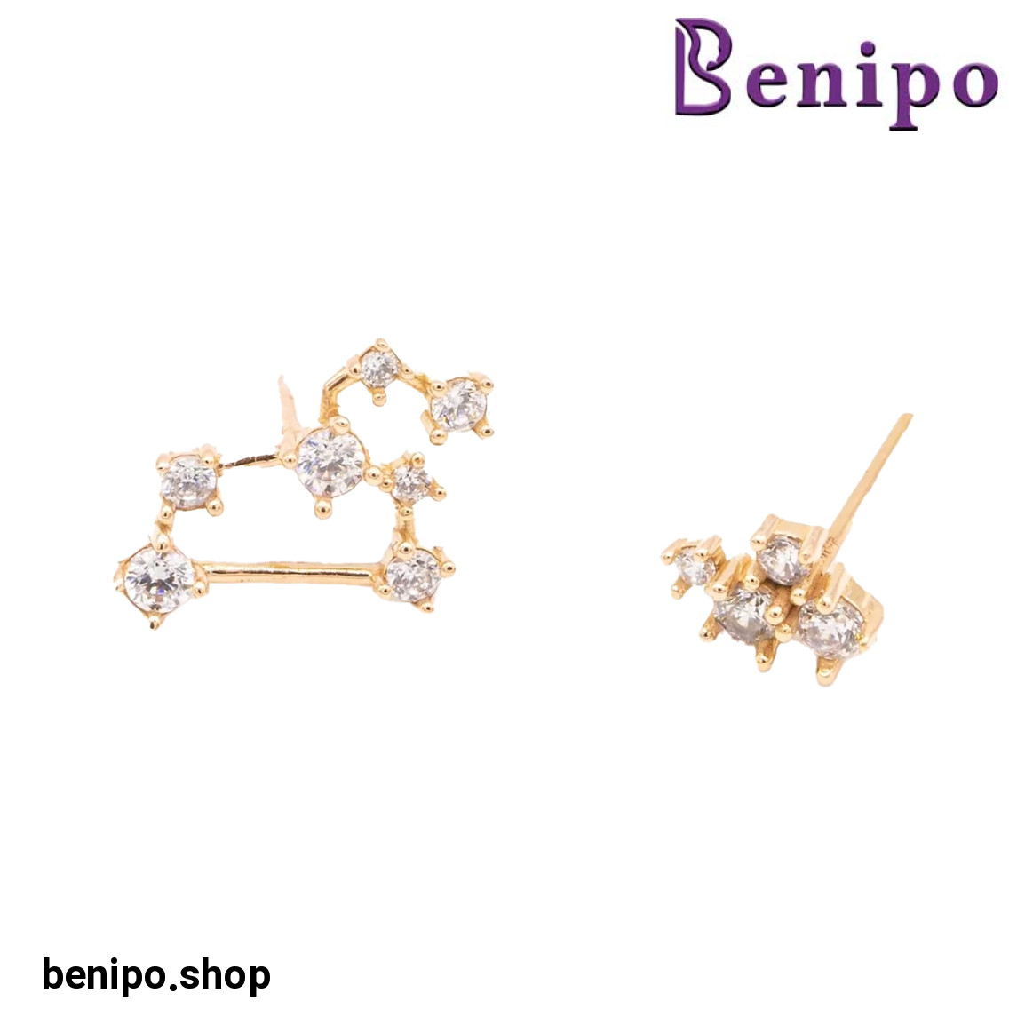 گوشواره طلا مدل صورت فلکی مرداد