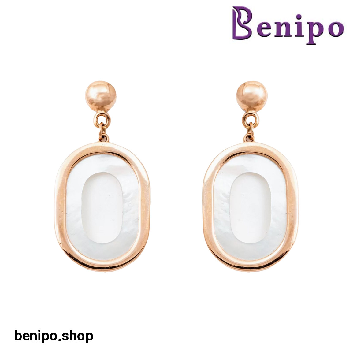 گوشواره طلا مدل بیضی صدفی