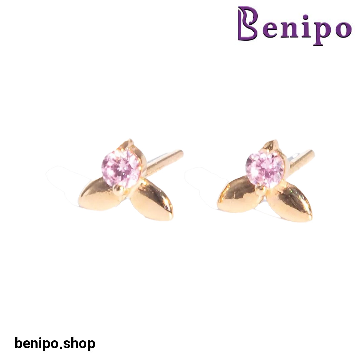 گوشواره طلا میخی مدل گل یخ