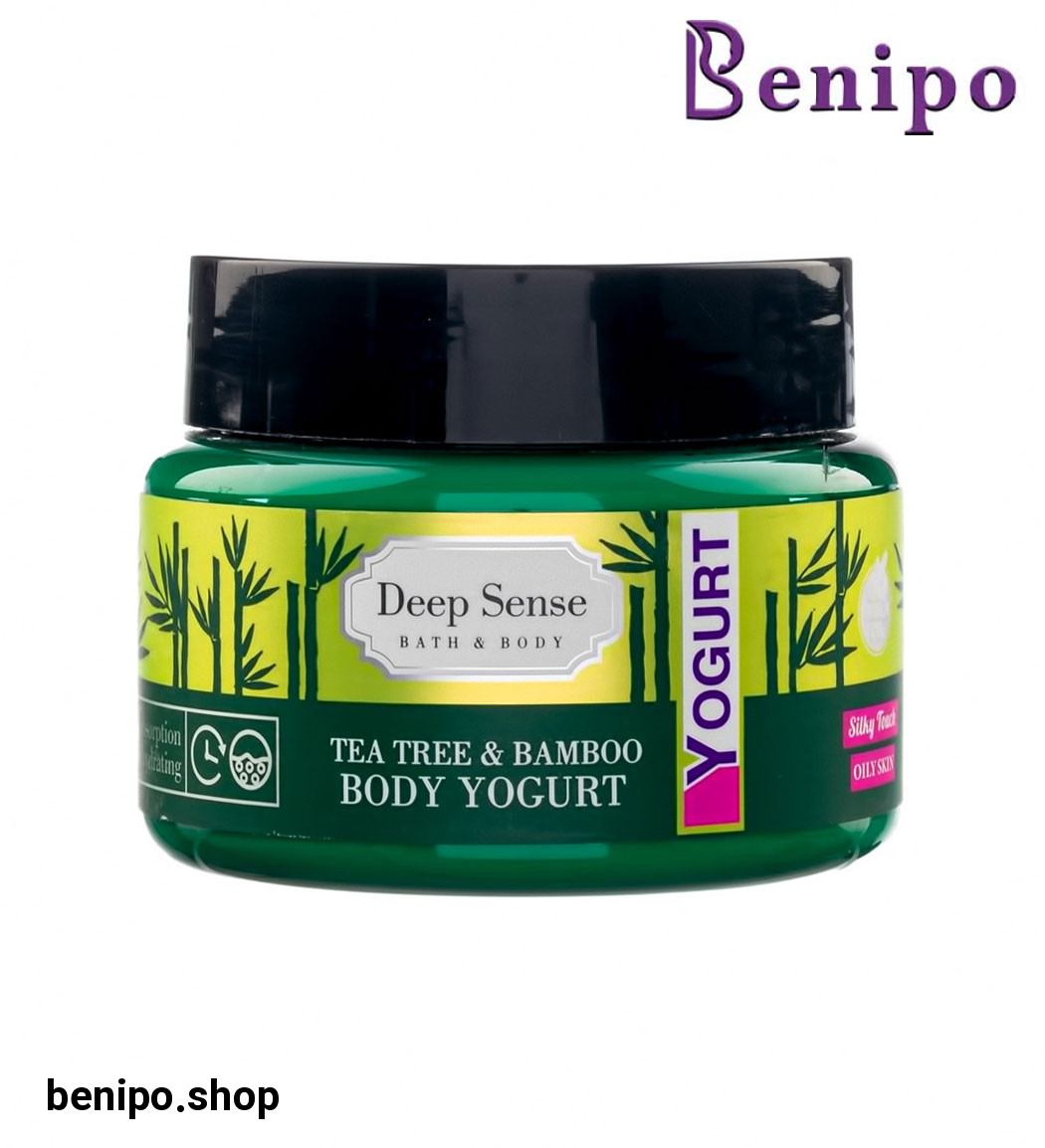 ماست بدن (کرم ژل آبرسان بدن) بامبو و درخت چای مناسب پوست چرب