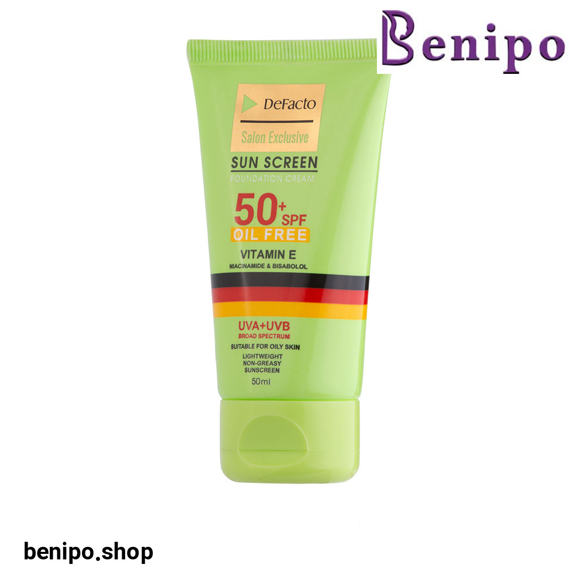 ضد آفتاب رنگی با SPF50 مناسب پوست چرب حجم 50 میلی لیتر