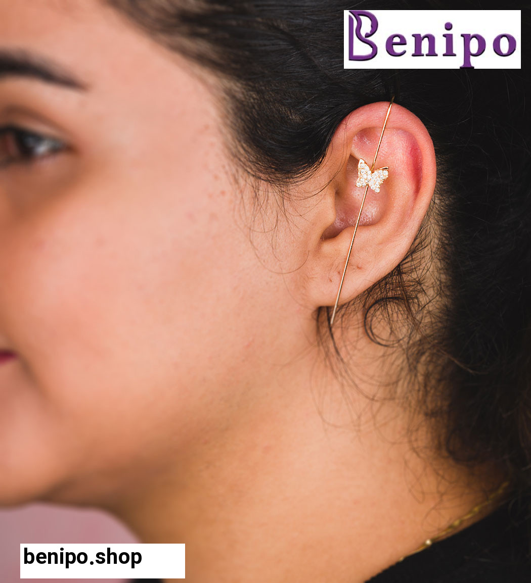 گوشواره مدل کراس پروانه کد ANM51