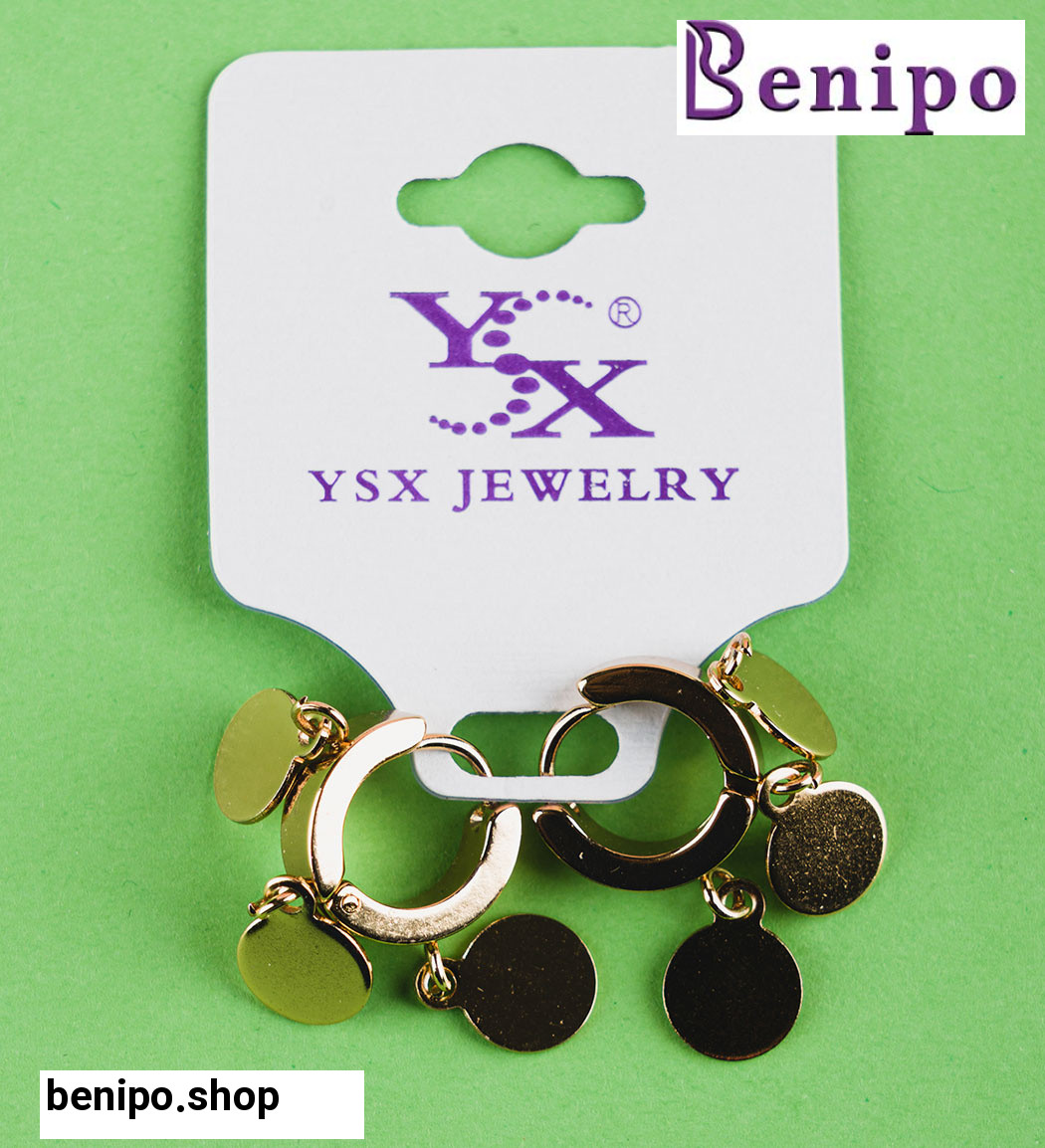 گوشواره زنانه ژوپینگ مدل سکه ای کد 121233