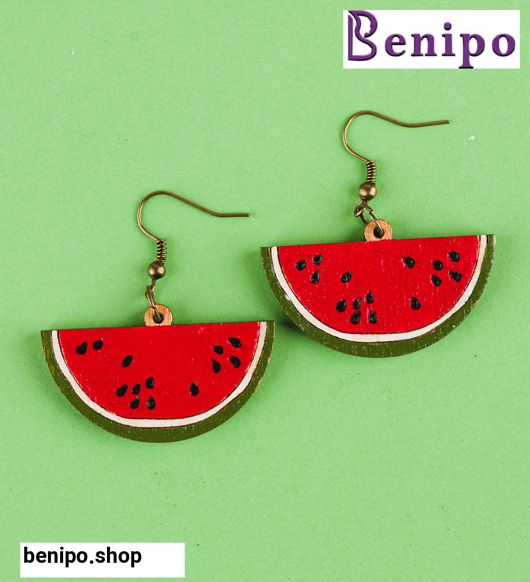 گوشواره زنانه طرح هندوانه کد 203