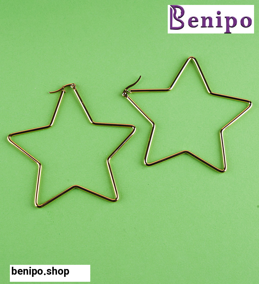 گوشواره زنانه مدل ستاره طلایی کد Fr002