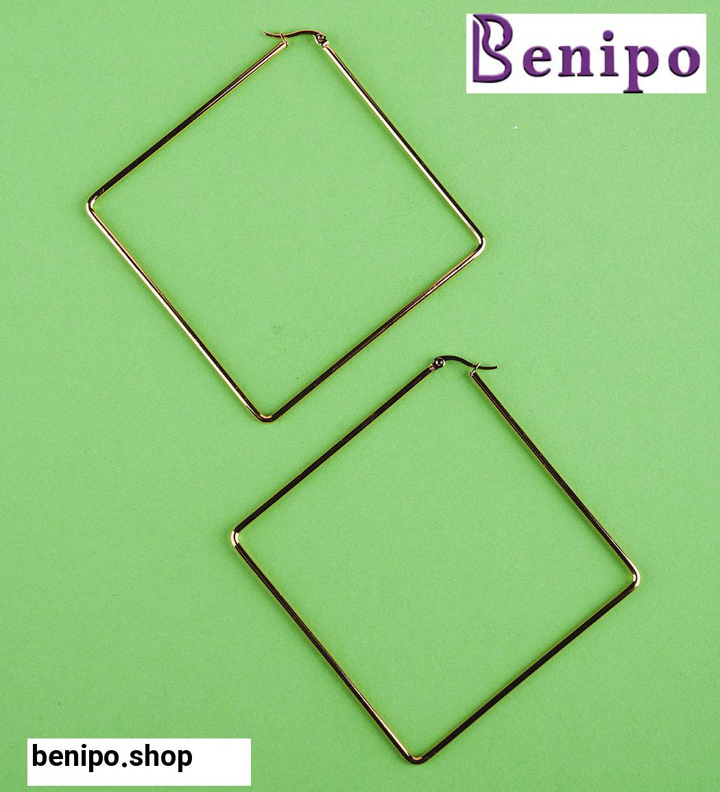 گوشواره زنانه مدل لوزی طلایی کد Fr009