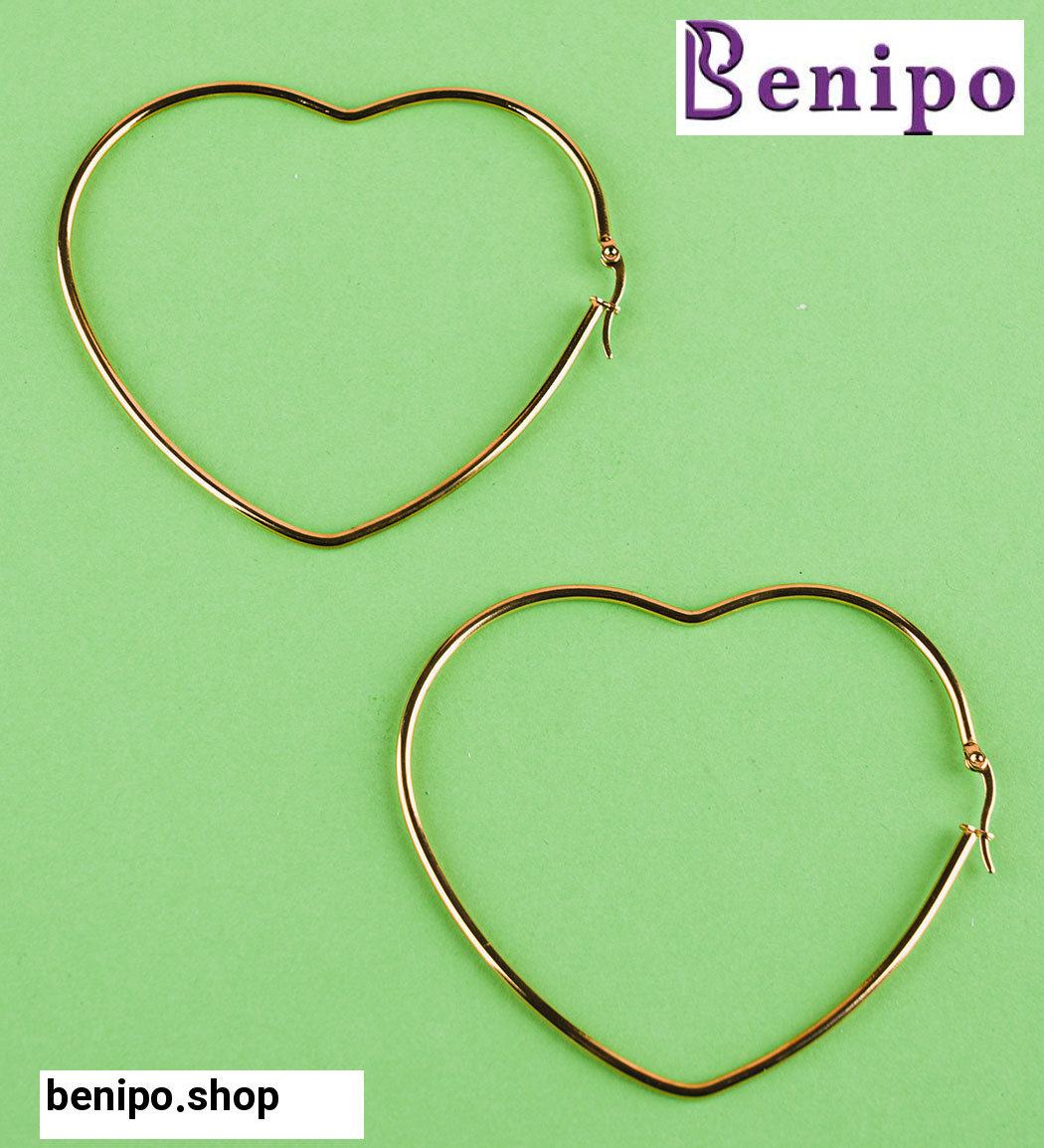 گوشواره زنانه مدل قلب طلایی کد Fr010