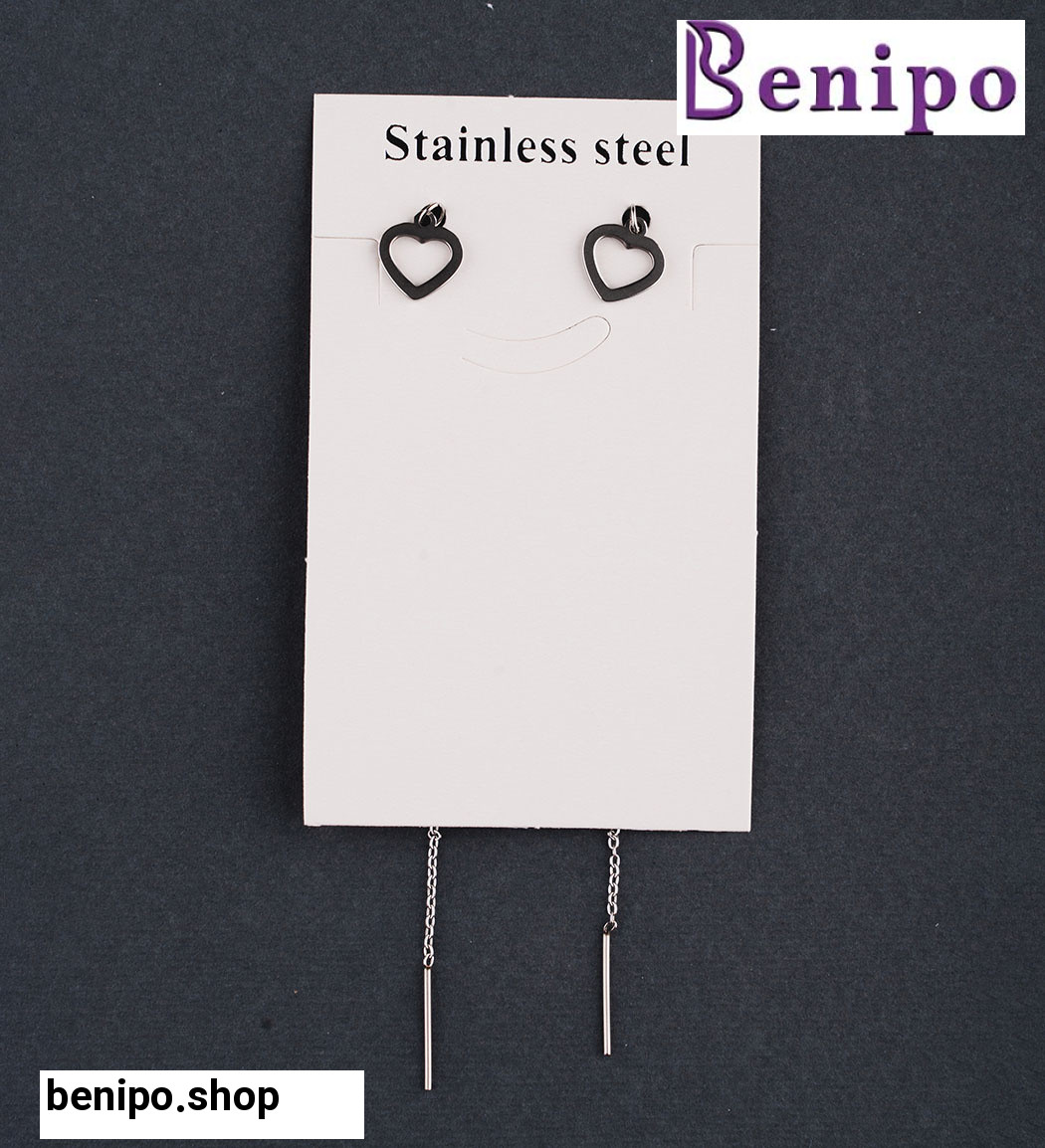 گوشواره زنانه طرح قلب نقره ای کد GO1272A